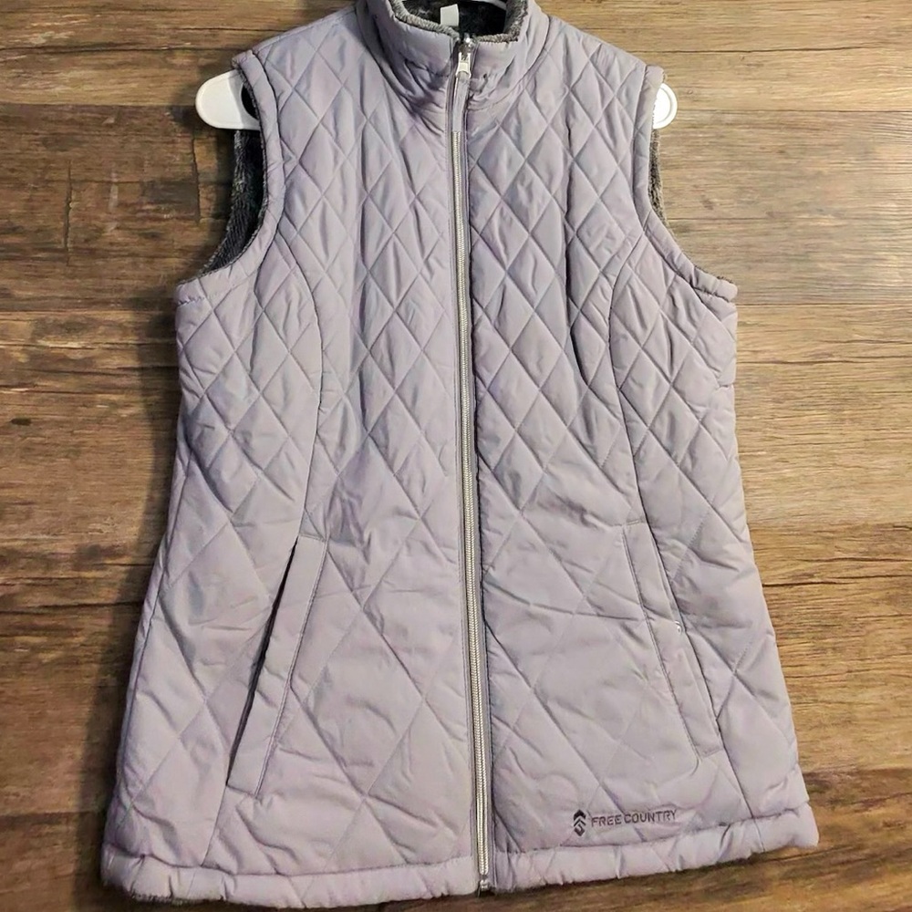 Free‎ Country Gray Quilted Reversible Vest Outdoor Essential